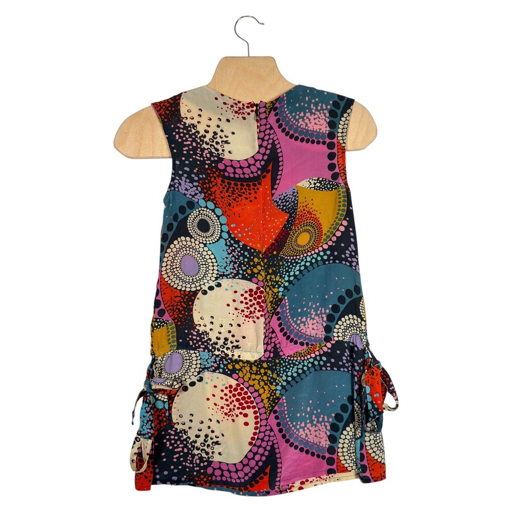 Trinity 100% Silk Abstract Art Print Sleeveless Tunic Top Small Boho - Picture 3 of 5